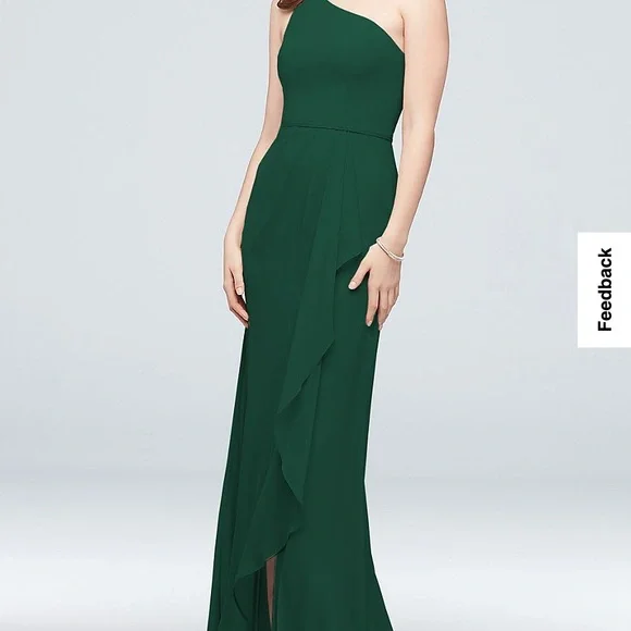 David's Bridal | Dresses | Davids Bridal F201 One Shoulder Chiffon  Bridesmaids Dress | Poshmark
